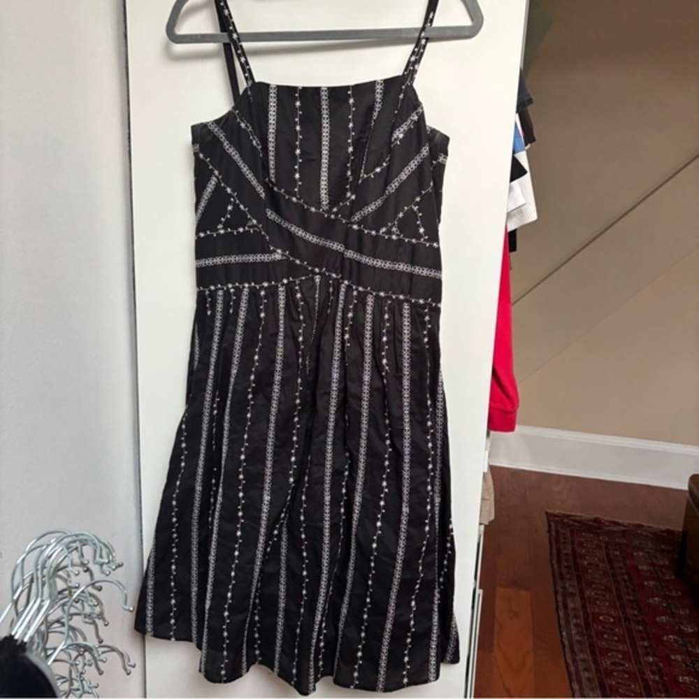 Elegant Black Striped Dress